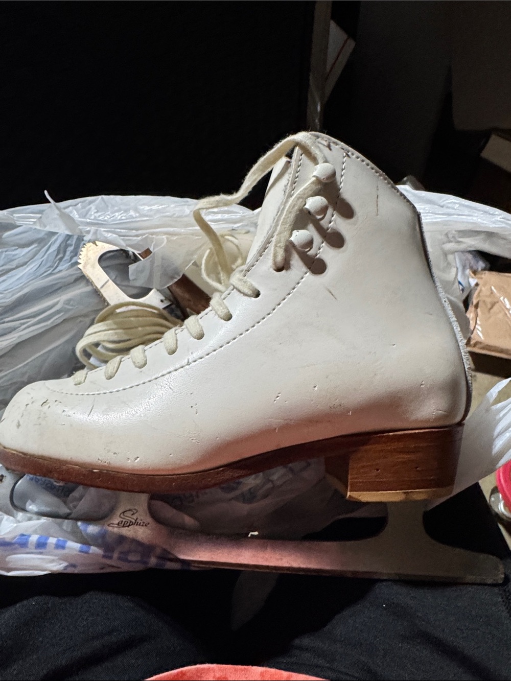 White girls Lace-Up Figure Skate Boots SIZE 13 1/2